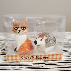 Fox and Hedgehog Salt & Pepper Shaker Set